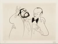 Hirschfeld, Al. "Luciano Pavarotti and Frank Sinatra" Signed & Numbered Lithograph.