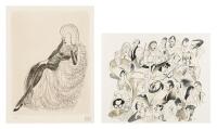 Hirschfeld, Al. "Marlene Dietrich at the Palace" & "New Season 1987-1988" Signed & Numbered Lithograph.