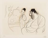 Hirschfeld, Al. "Waiting for Godot" Signed & Numbered Lithograph.