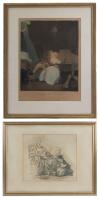 Francois Guerin's "Woman Reading and a Girl Playing" and Alexandre Chaponnier's "Prelude de Nina"