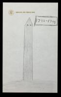 Kennedy, John F. JFK Doodle Honoring George Washington Aboard Air Force One, Superior Condition.