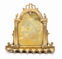 Antique Italian Brass Gate-Shaped Hanukkah Lamp, Middle 1800s