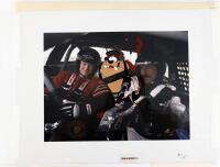 Dealer's Lot Of NASCAR and Looney Tunes: Four (4) Cels Tasmanian Devil, Dale Earnhardt Jr. and Sr. Inside Chevy Monte Carlo