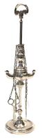 800 Silver Four-Wick Oil Lamp with Hanging Tools