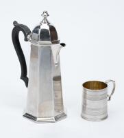 J. B. Chatterly & Sons Octagonally Shaped Hot Water or Milk Pot ca. 1950 plus Sterling Cup