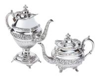 Magnificent Large Coffee Server and Hot Water Server from Portugal Middle 1940s. Elegance and Craftsmanship at Their Best