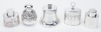 Five Exceptional Sterling Silver Caddies in Choice Condition and Absolutely Beautiful. The Most Unusual Caddy&acirc;&euro;&brvbar; The Liberty Bel