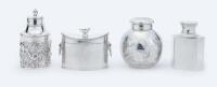 Four (4) Early 20th Century Sterling Silver Tea Caddies, All Exceptionally Well Made with Great Visual Appeal.