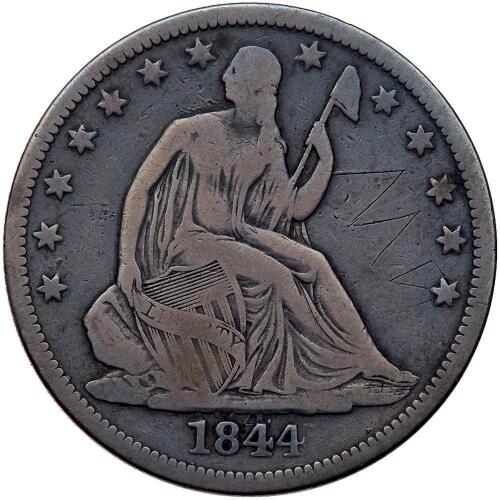 1844-O Liberty Seated 50C. Dbld Date