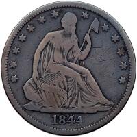 1844-O Liberty Seated 50C. Dbld Date