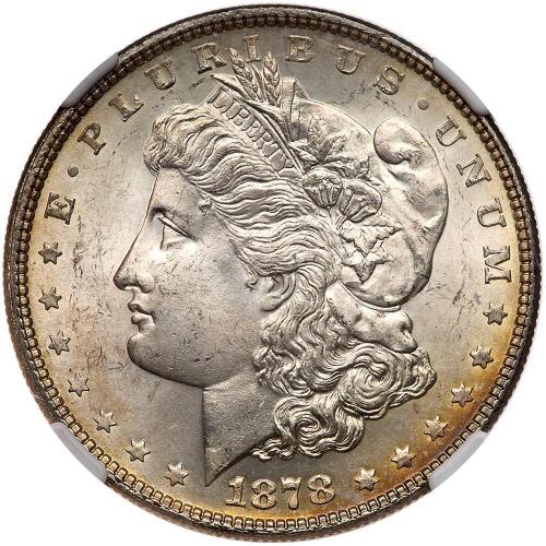 1878 Morgan $1. 7 Tail Feathers, Rev of 1878 NGC MS64