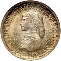 1921 Missouri 50C, 2 x 4 NGC MS64