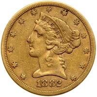 1882-S $5 Liberty