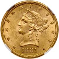 1881-S $10 Liberty NGC MS62