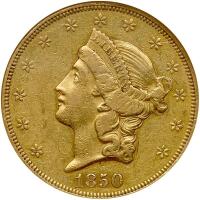 1850 $20 Liberty NGC EF45