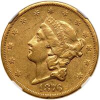 1876-CC $20 Liberty NGC EF40
