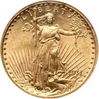 1911-S $20 St. Gaudens NGC MS63