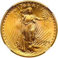 1924 $20 St. Gaudens NGC MS65