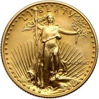 1990. $10.00 &Acirc;&frac14; oz American Gold Eagle