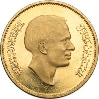 Jordan. Gold Pattern 100 Fils, AH1395 (1975)