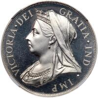 Isle of Man. 1901-dated Pattern 'Double Florin' or '4 Shillings' NGC PF68 Cameo
