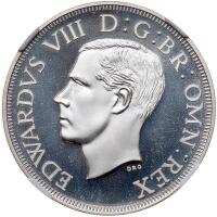 South Africa. 1937-dated Edward VIII Fantasy Pattern Crown or Five Shillings