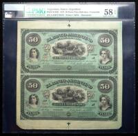 Argentina, Banco Argentino. 50 Pesos Plata Boliviana-Concordia, 1873