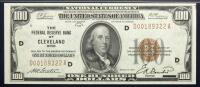 1929, $100 Federal Reserve Bank Note Cleveland