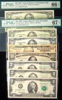 8-piece lot of Gem Crisp Uncirculated Federal Reserve Notes