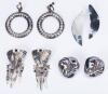 Four (4) Pair of Sterling Silver Earrings, Unusual and Beautifully Made - 3