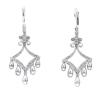 Ladies Victorian Revival Latch Back Earrings in 14K White Gold and Tiny Accent Diamonds. Easy Elegance