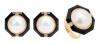 Classic Mabe Pearl Ensemble in 14K Yellow Gold Including Ring and Superb Earrings