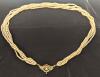Antique, Late Victorian Seed Pearl Necklace with 18K Gold and Enamel Pendant of Young Woman with a Ruby Cabochon and Persian Tur - 2