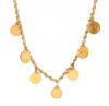 Exceptional World Gold Coin Necklace 7 Coins on 30" 14K Yellow Gold Rope Chain