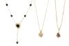 Three Wonderful Pendant Necklaces for the Lady; 14K Yellow Gold, Rubies, Diamonds and Onyx - 3