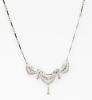 Ladies 18K White Gold and Diamond Necklace, Lovely Recreation of 19th Century Jewelry