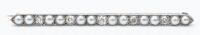 Ladies Antique Cartier, 14K Yellow and White Gold Pin with 5 Old European Cut Diamonds of Fine Quality. Original Cartier Present