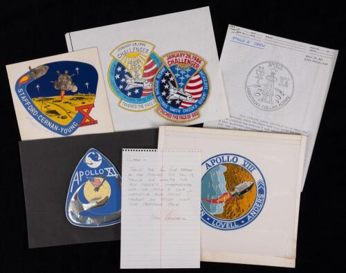 Clark McClelland's Concept Art for Apollo and Shuttle Logos. Includes Hand Lettered Note by Neil Armstrong w/Lettered Signature,