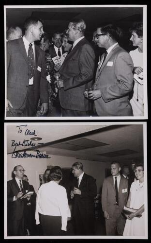 Wernher von Braun: Two Reception Photographs, One Boldly Signed and Inscribed to Clark McClelland