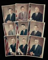 Nine Vintage Color Red Number Scientist-Astronaut Portraits