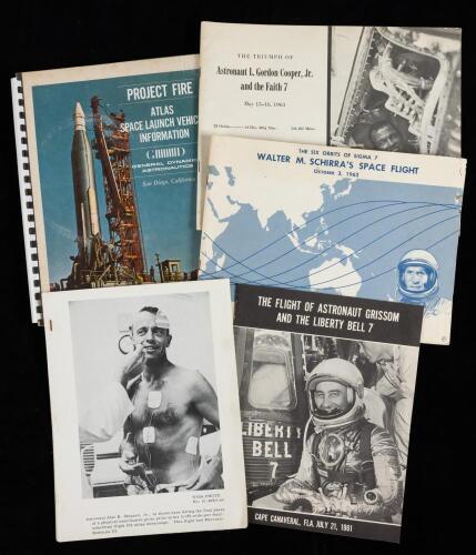 Seven (7) Mercury Era Press Kits Issued by NASA with Several Having the Cooperation Of Participating Manufacturers, General Dyna