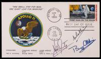 Type Three Insurance Style Cover First Day Issue of First Man on the Moon Stamp Signed by Aldrin and Collins, Armstrong Secretar