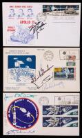 Three Crew Signed Covers by the Astronauts of Apollo 9, Apollo 12 and Apollo 15. 4 Moonwalkers all in Excellent Condition.