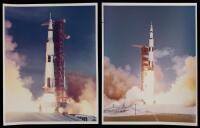 WITHDRAWN - Two Vintage Color "A Kodak Paper" Photo of Apollo 15 and 16 Launches
