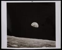 Apollo 8: Vintage Original B&W Glossy Photo "Earthrise" Photo Numbered on Verso: 68-H-1401 / 68-HC-870