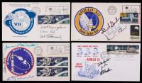 Four Crew Signed Covers by the Astronauts of Apollo 7, Apollo 9, Apollo 12 and Apollo 15. 4 Moonwalkers all in Excellent Conditi