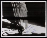 Rare Inscribed and Signed "Giant Leap" Image by Neil Armstrong Stepping Onto the Lunar Surface to Clark McClelland. COA by Zarel