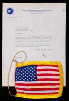 Apollo 12 Flown Flag: One of (3) Flags Given to Alan Bean by Clark McClelland, to Carry to the Moon. Includes Letter of Confirma