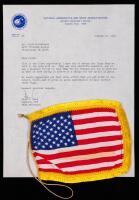 Apollo 12 Flown Flag: Second of (3) Flags Given to Alan Bean by Clark McClelland, to Carry to the Moon. Includes Letter of Confi