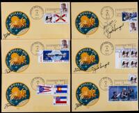 Apollo 13: Six Apollo XIII Cache Covers Signed by Various Crew Members all Canceled at Kennedy Space Center on America's Bicente